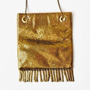 Vintage 1940s Gold Metal Mesh Fringe Bag